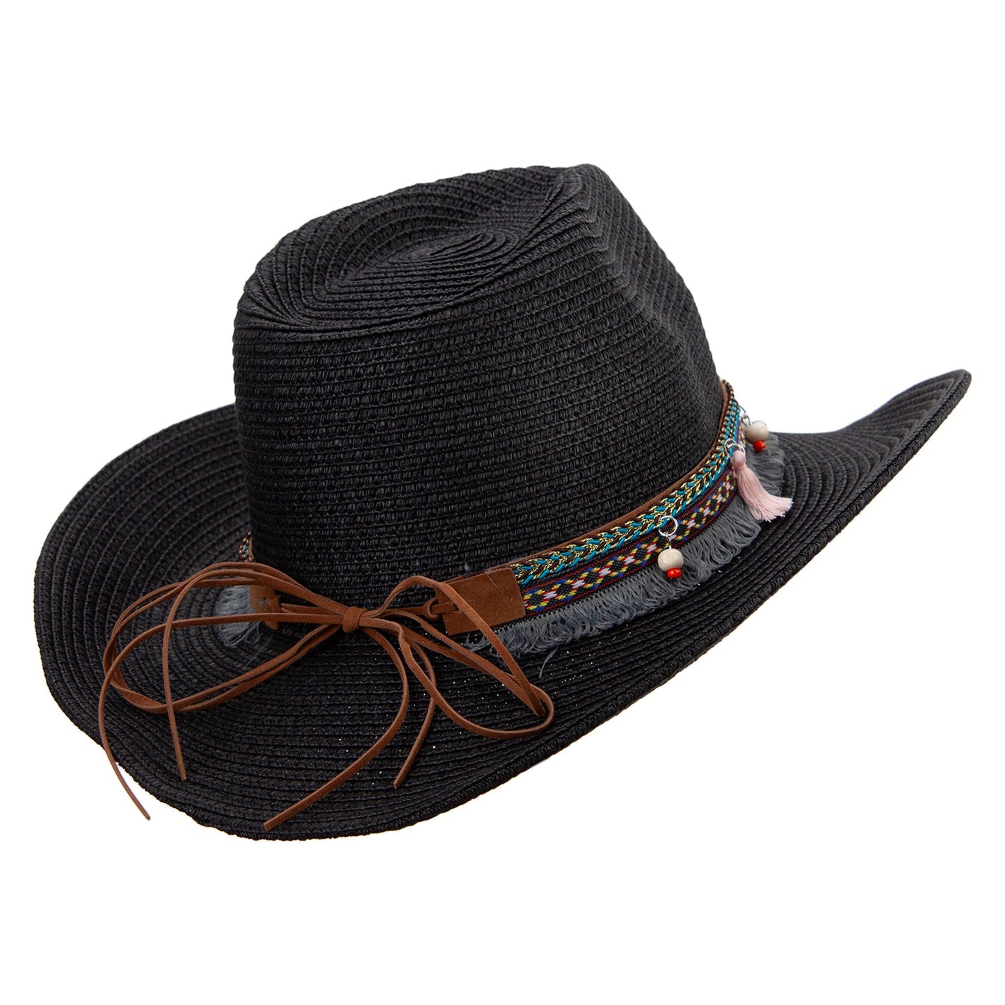 Women's Cowboy Hat with Tassle and Bead