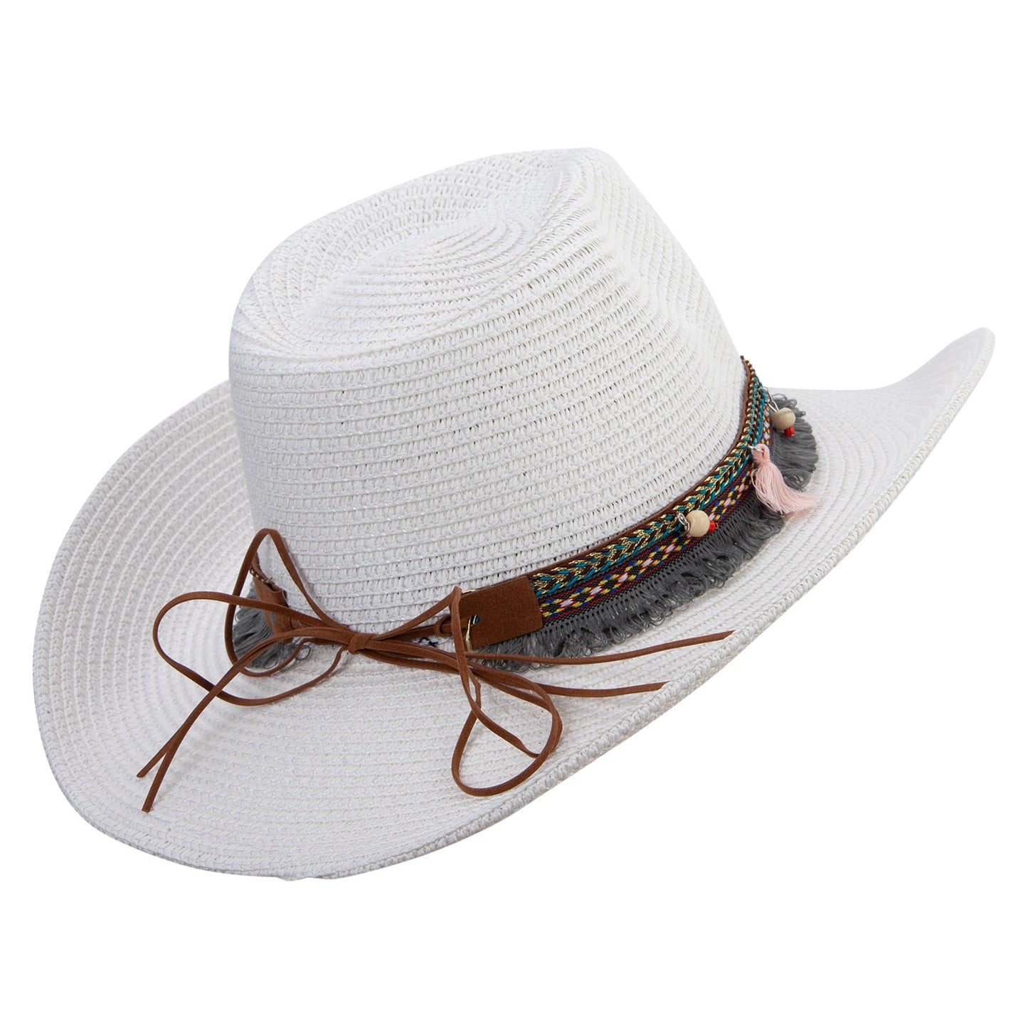 Women's Cowboy Hat with Tassle and Bead