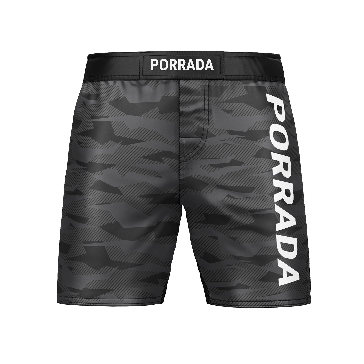 BLACK CAMO FIGHT SHORTS