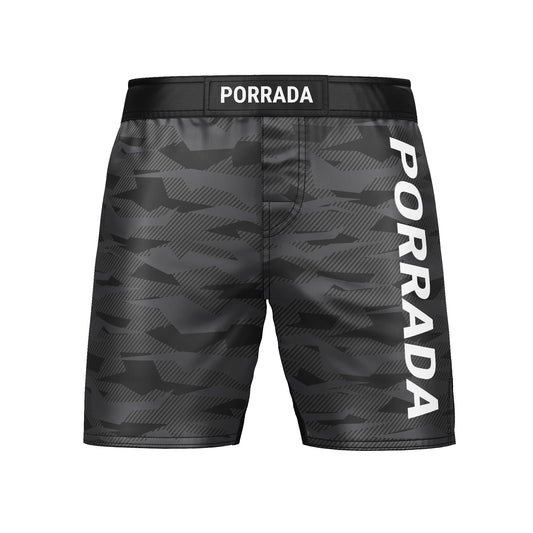 BLACK CAMO FIGHT SHORTS