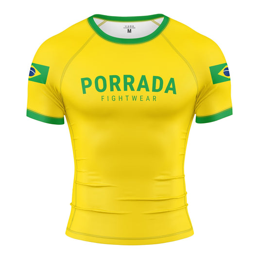 BRAZIL FLAG SHORT SLEEVE RASH GUARD