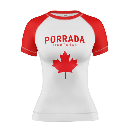 CANADA FLAG WOMEN SHORT SLEEVE RASH GUARD