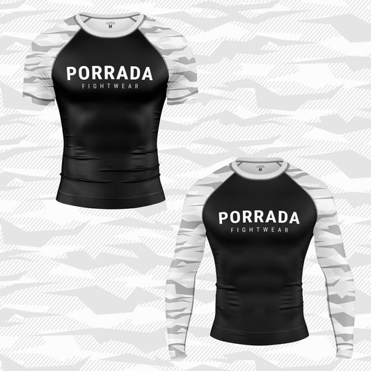 WHITE CAMO SHORT SLEEVE RASH GUARD