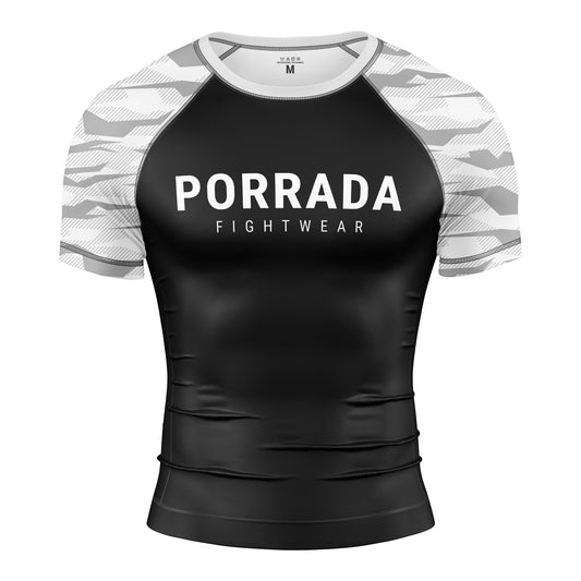 WHITE CAMO SHORT SLEEVE RASH GUARD