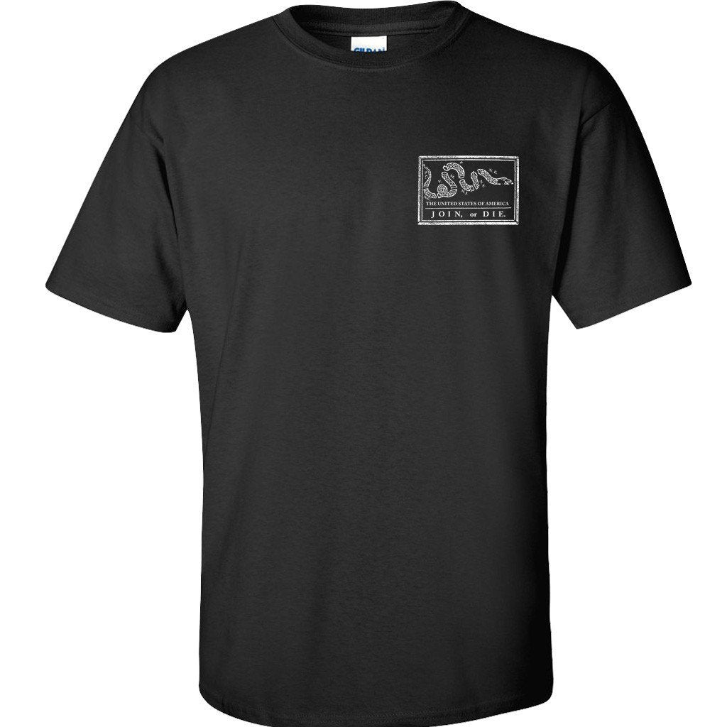 Join or Die T-Shirt - Ben Franklin Woodcut