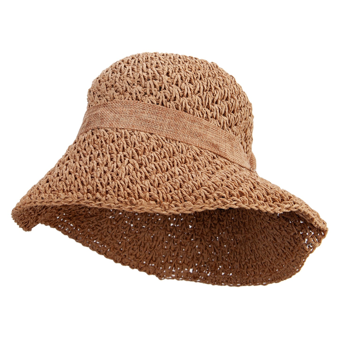 Women's 3.5 Brim Burlap Trim Bucket Hat