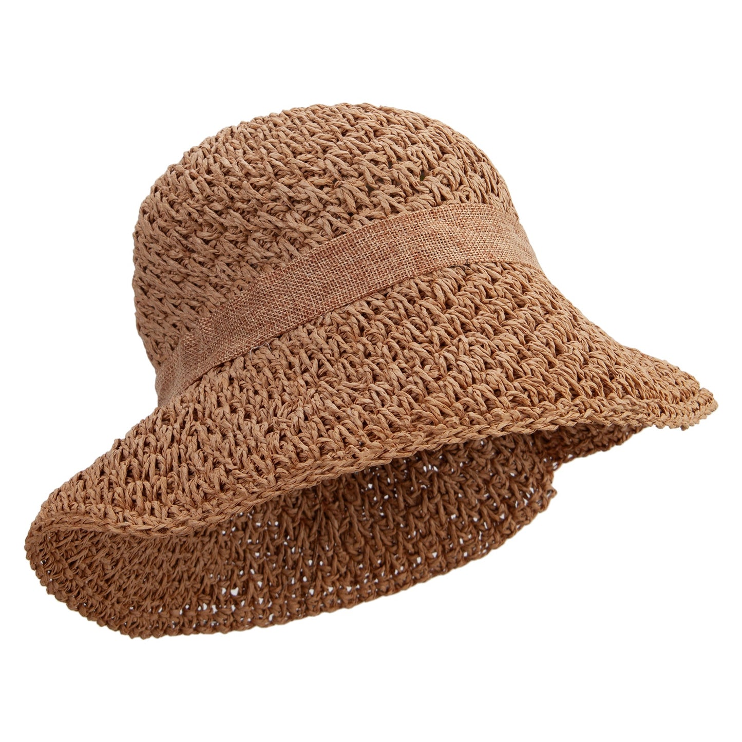 Women's 3.5 Brim Burlap Trim Bucket Hat