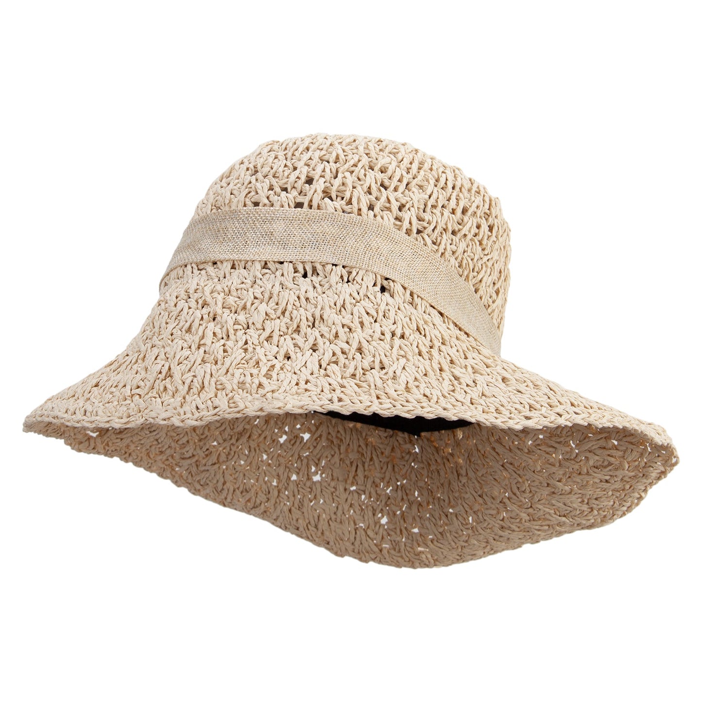 Women's 3.5 Brim Burlap Trim Bucket Hat