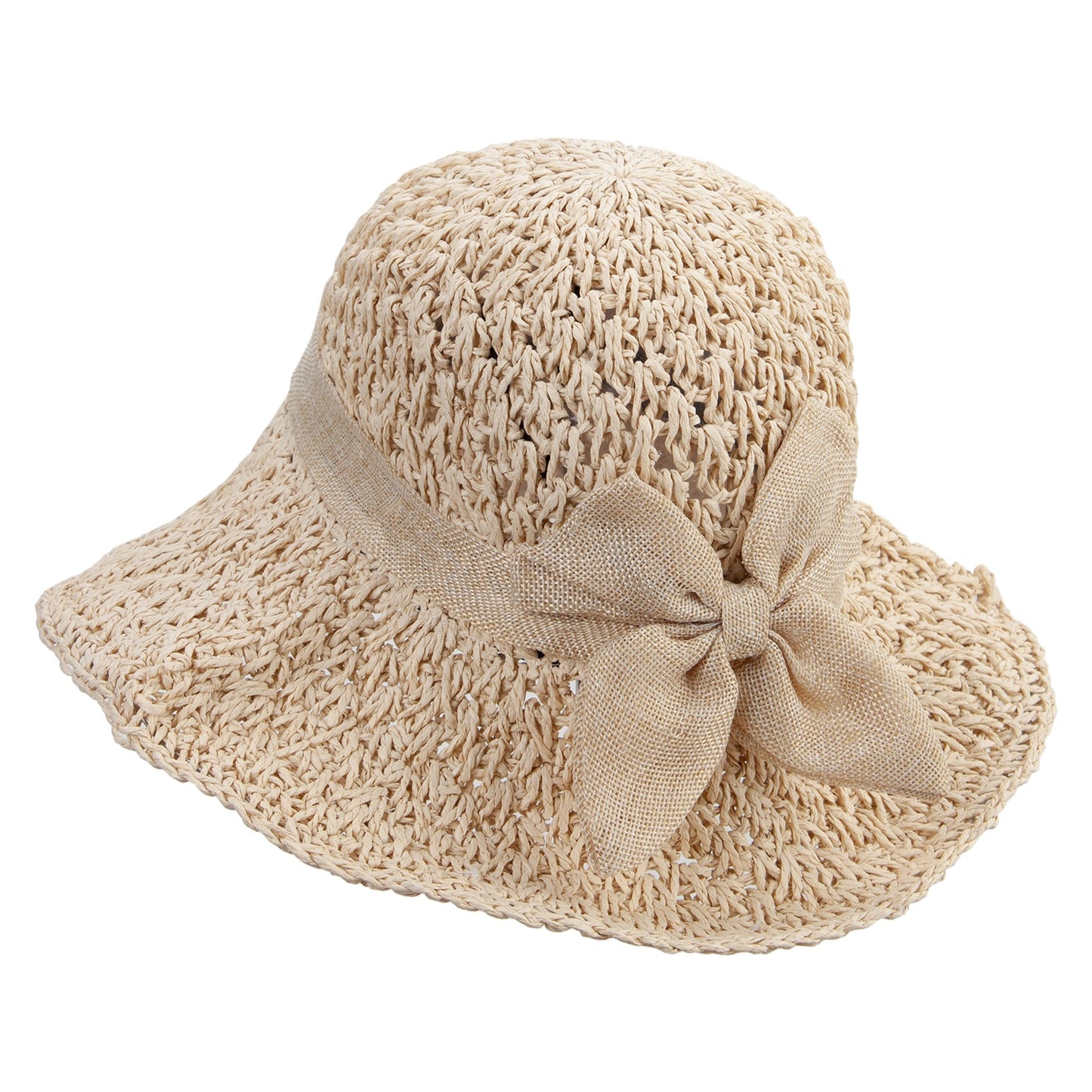 Women's 3.5 Brim Burlap Trim Bucket Hat