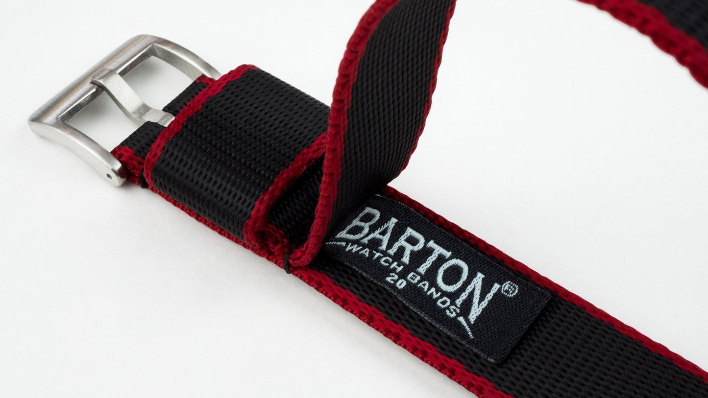 Black Red Nylon NATO® style Watch Band