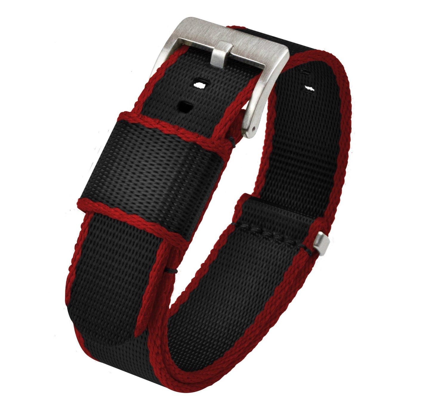 Black Red Nylon NATO® style Watch Band