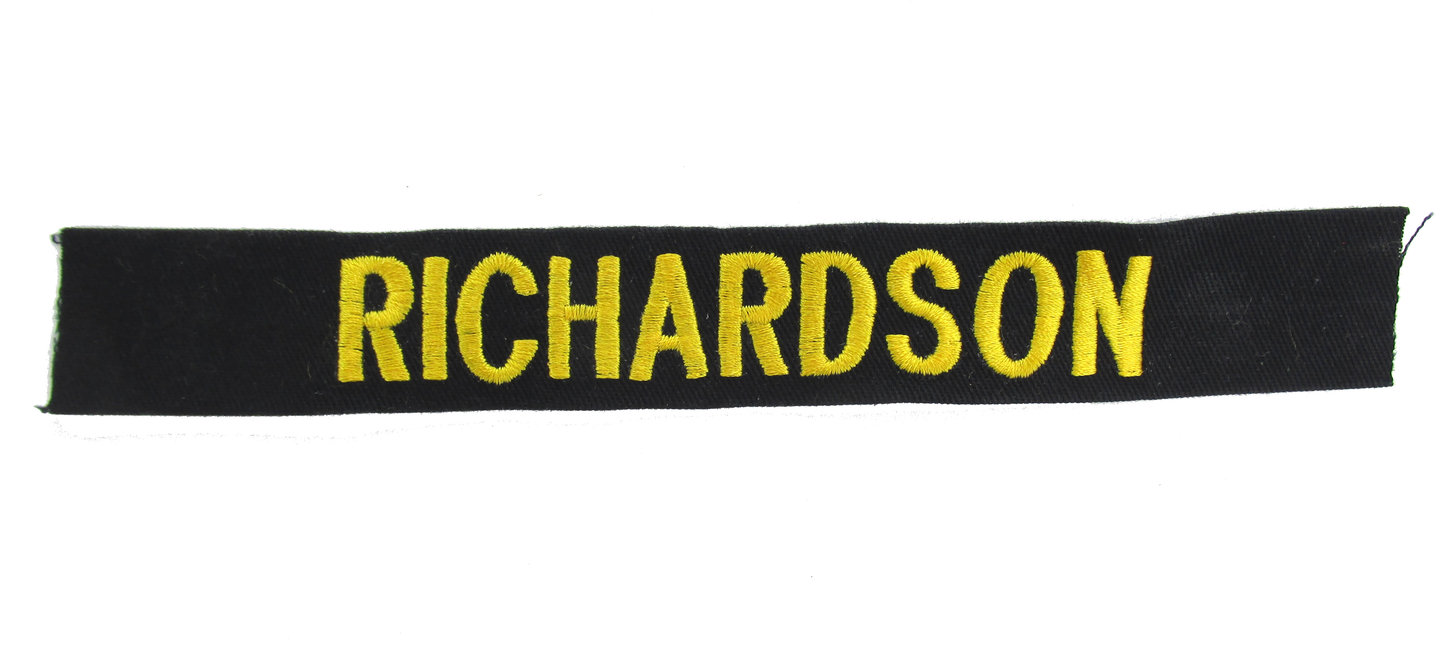 Black Name Tape - SEW ON - Fabric Material
