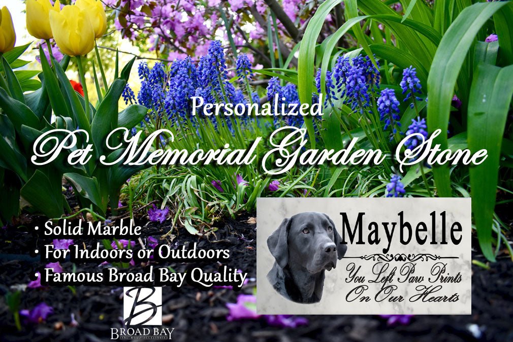 Black Lab Memorial Marble Stone Plaque Dog Grave Marker Pet Garden Plaque