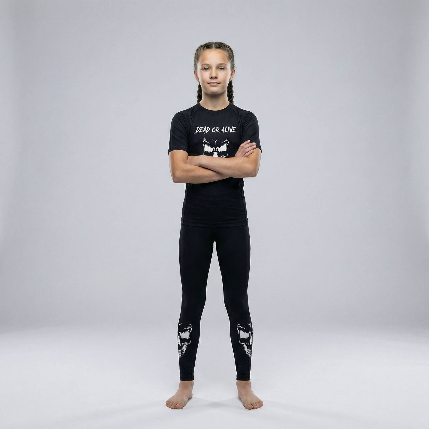 SKULL KIDS SHORT SLEEVE RASH GUARD