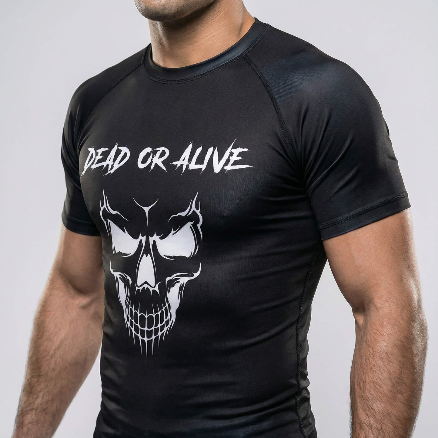 SKULL SHORT SLEEVE RASH GUARD