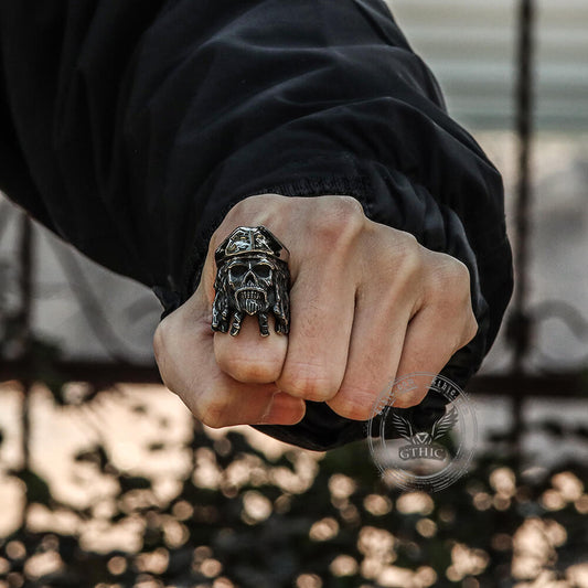 Pirate Captain Stainless Steel Skull Ring