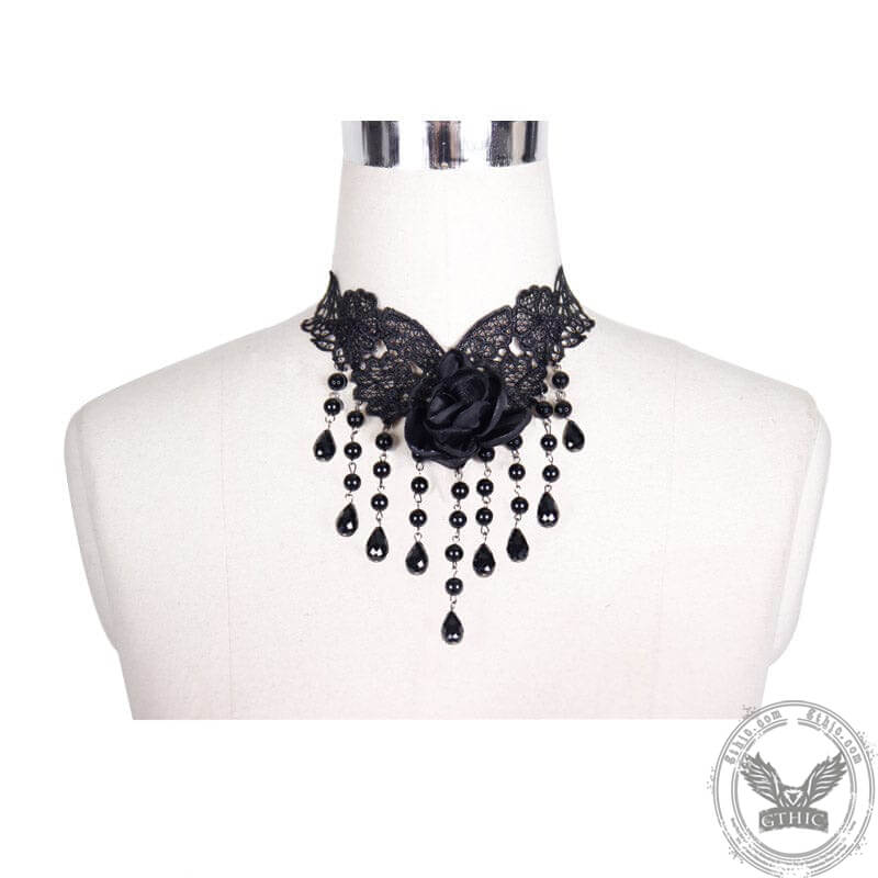 Black Rose Lace Gothic Choker