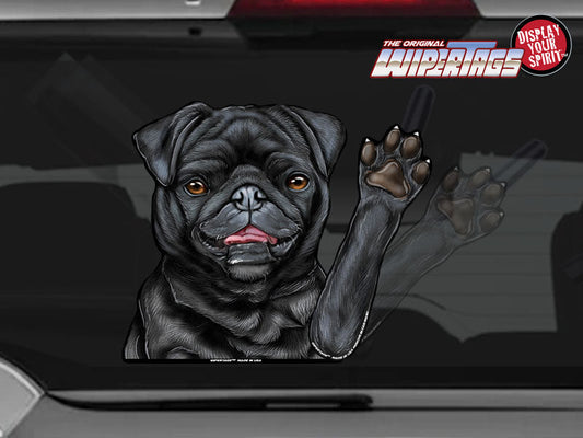 Black Pug "Coal" Waving WiperTags