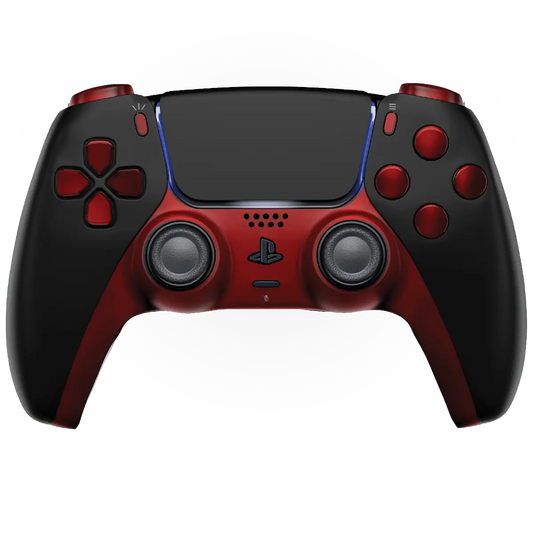 MODDEDZONE BLACK RED PS5 CUSTOM MODDED CONTROLLER