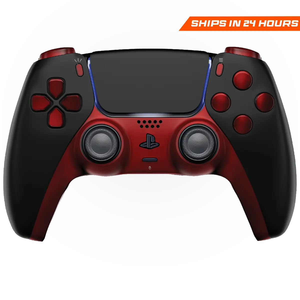 MODDEDZONE BLACK RED PS5 CUSTOM MODDED CONTROLLER
