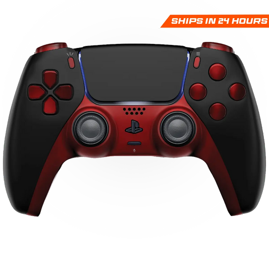 MODDEDZONE BLACK RED PS5 CUSTOM MODDED CONTROLLER