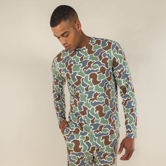 The Blender | Grey Duck Camo SleepDeep™ Men’s Long Sleeve Pajama Shirt