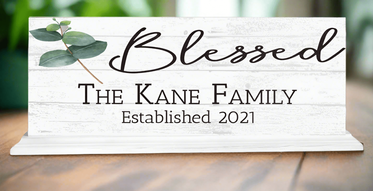 Blessed Family Sign With Established Date Est. Year