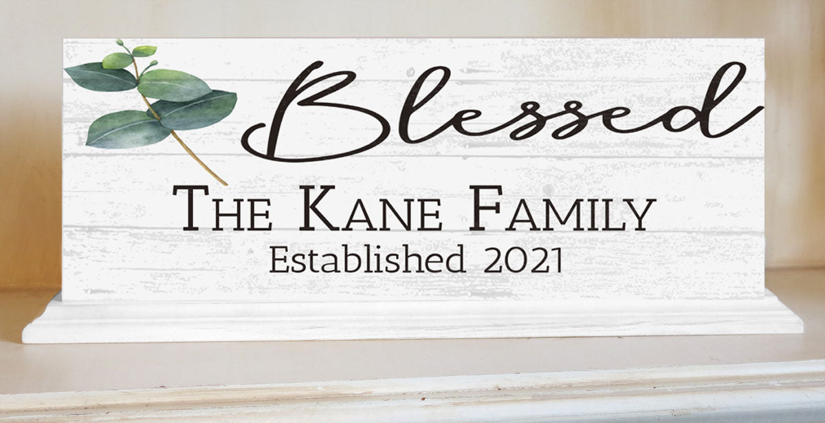 Blessed Family Sign With Established Date Est. Year