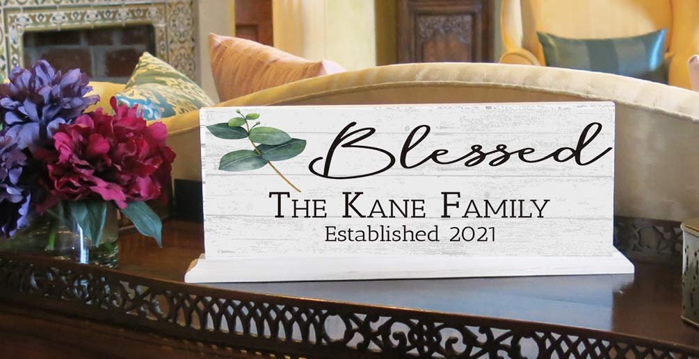 Blessed Family Sign With Established Date Est. Year