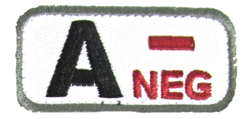 Blood Type Morale Patches with Hook Backing
