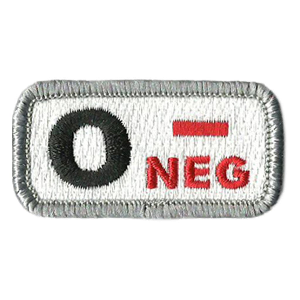 Blood Type Patches - Type O Negative - 2" x 1"