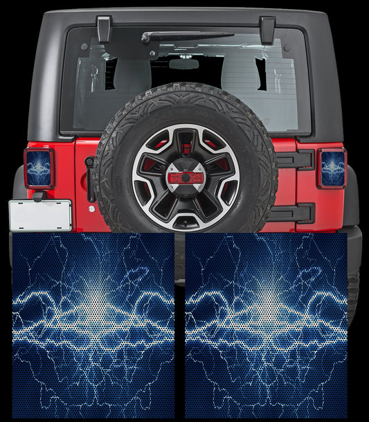 Blue lighting taillight cover decal