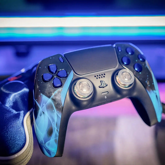 MODDEDZONE BLUE FIRE PS5 CUSTOM MODDED CONTROLLER