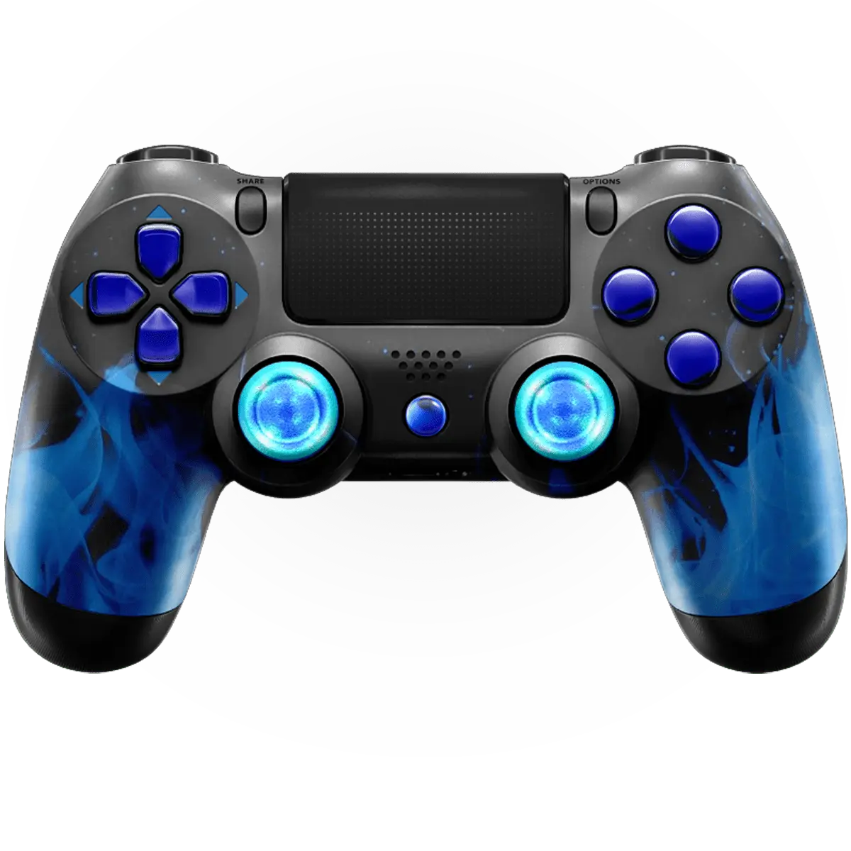 MODDEDZONE BLUE FIRE PS4 CUSTOM MODDED CONTROLLER