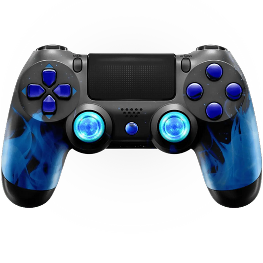 MODDEDZONE BLUE FIRE PS4 CUSTOM MODDED CONTROLLER