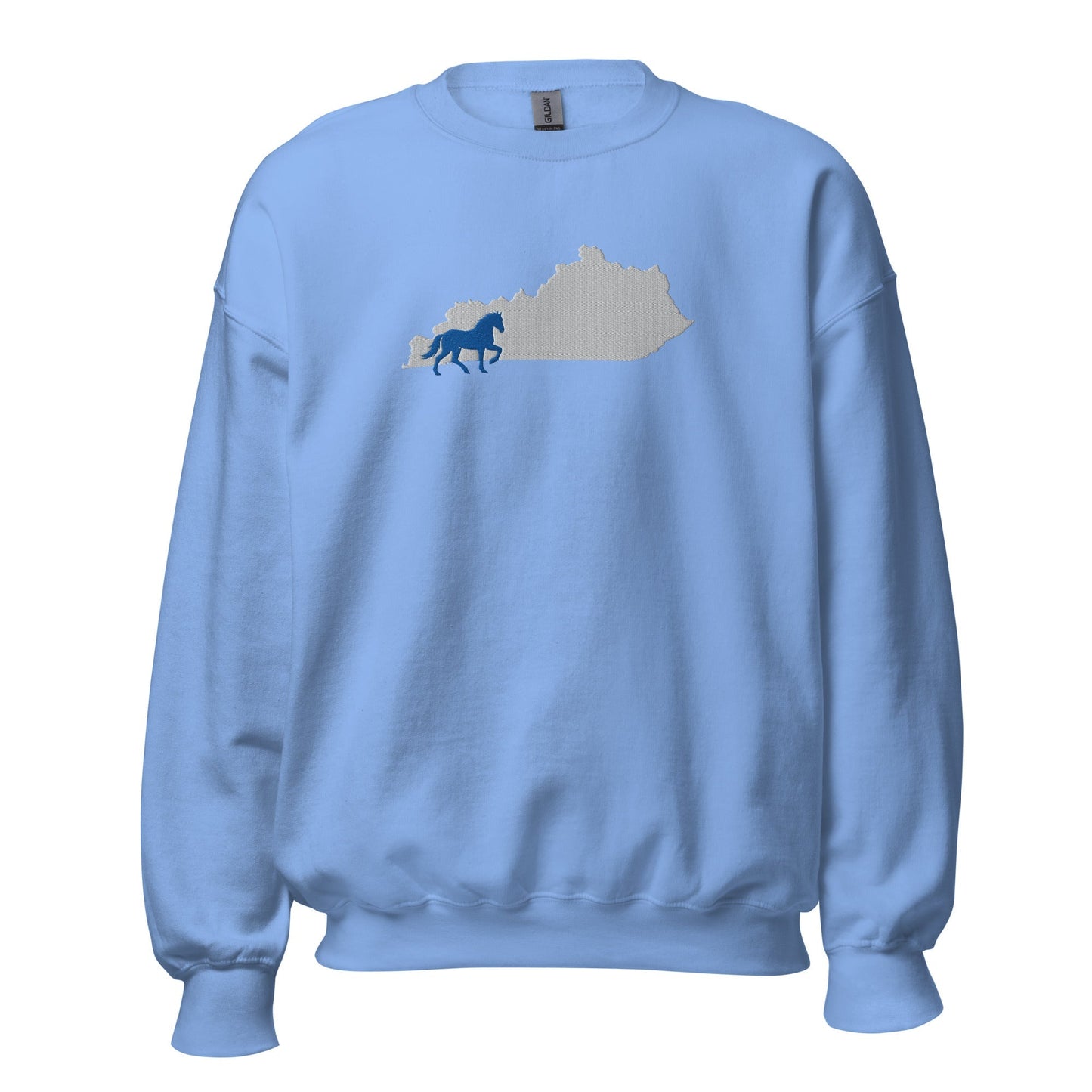 Bluegrass Outline Sweatshirt | Embroidered Horse & Kentucky Silhouette