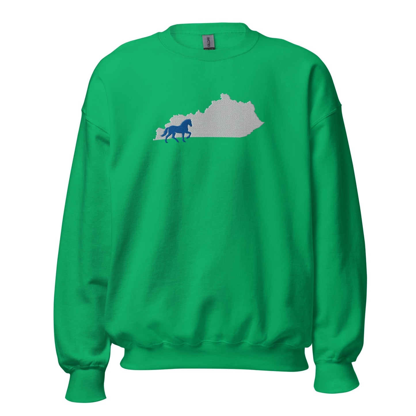 Bluegrass Outline Sweatshirt | Embroidered Horse & Kentucky Silhouette