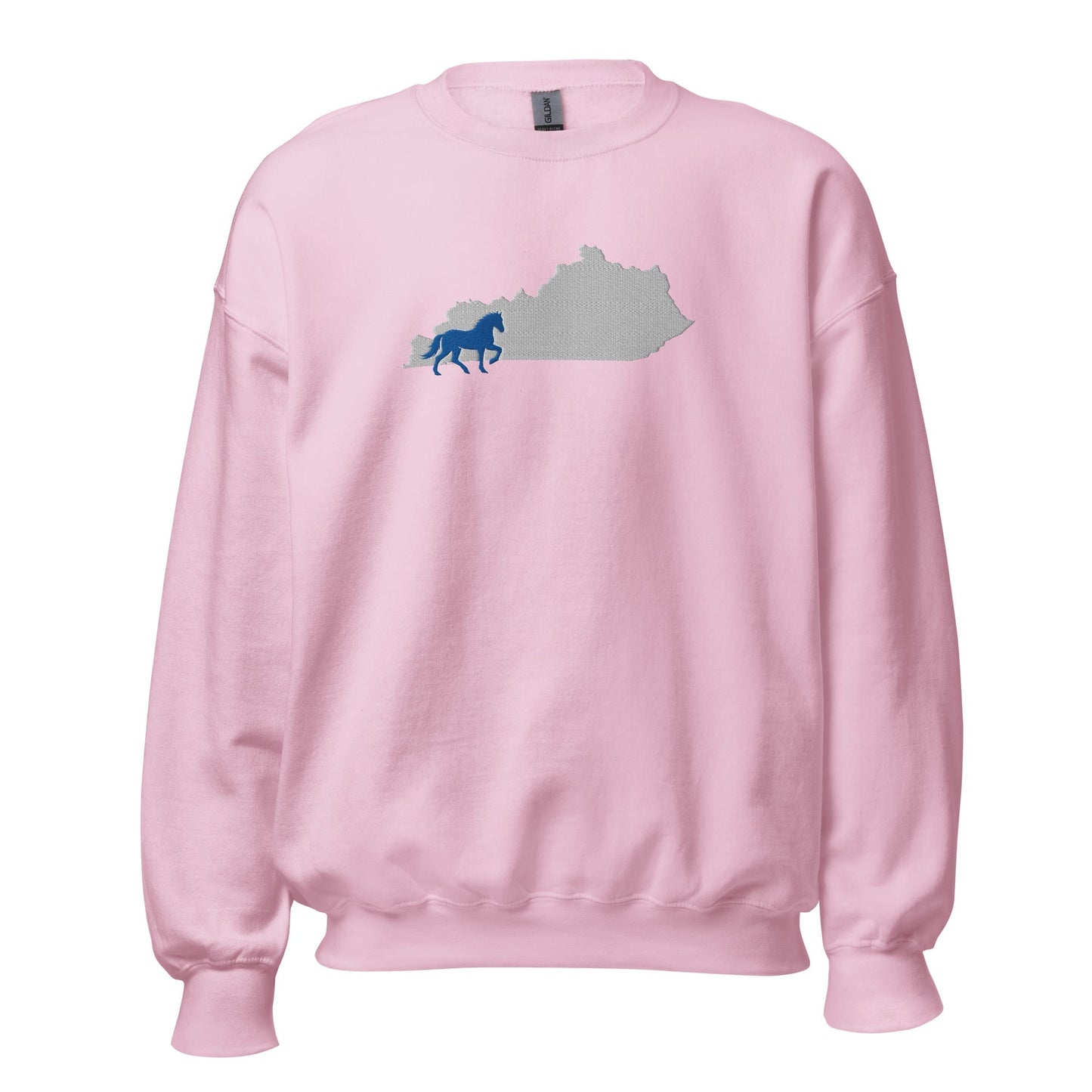 Bluegrass Outline Sweatshirt | Embroidered Horse & Kentucky Silhouette