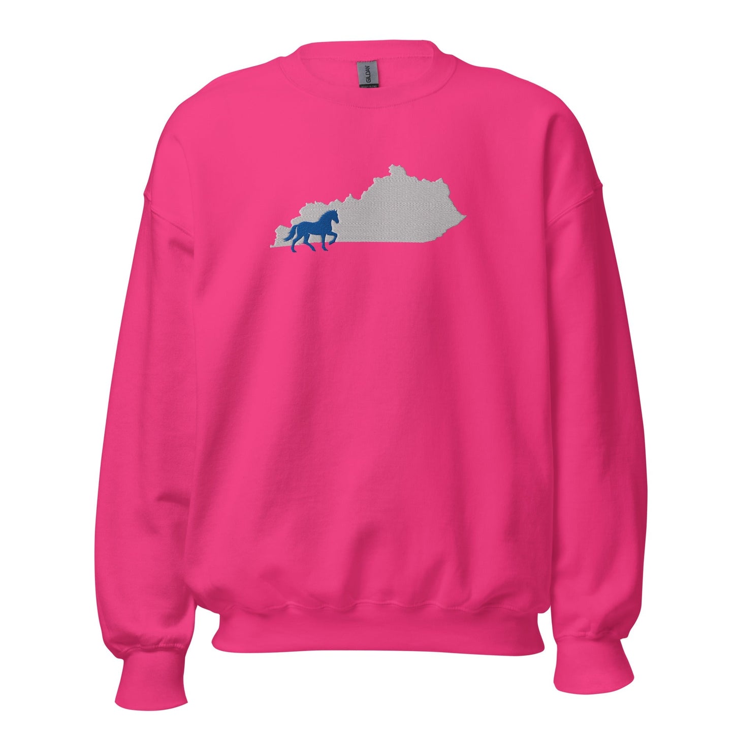 Bluegrass Outline Sweatshirt | Embroidered Horse & Kentucky Silhouette