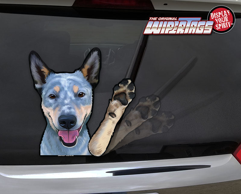 Blue Heeler "Shiloh" Waving Dog WiperTags