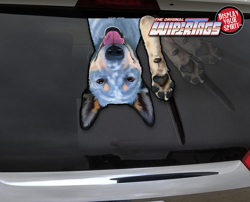 Blue Heeler "Shiloh" Waving Dog WiperTags