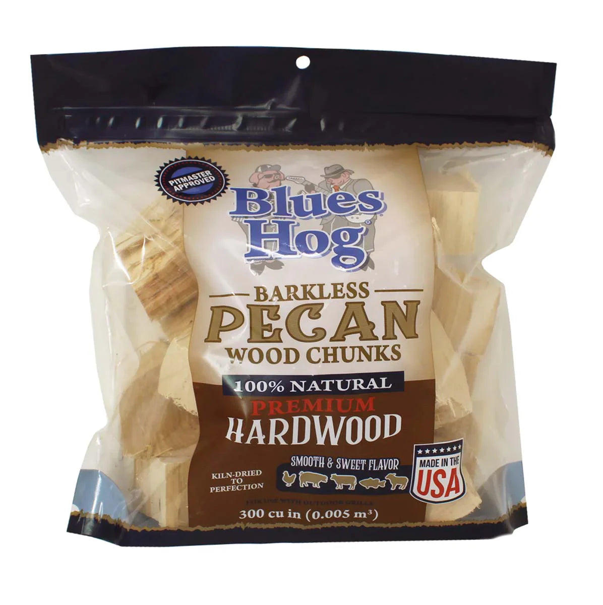 Blues Hog Barkless Pecan Wood Chunks (300cu/in)