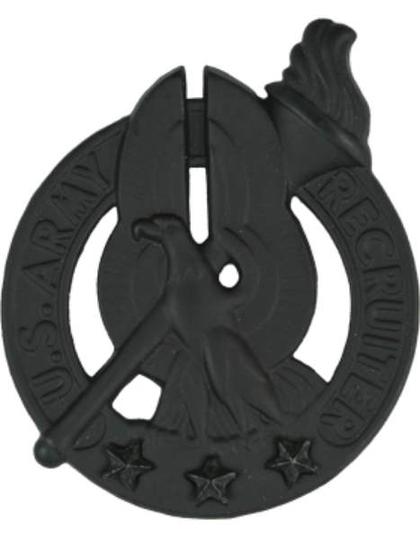 Army Recruiter Identification Badge - Subdued Metal Pin-on
