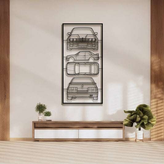 E30 Quad Profile Metal Frame Silhouette - MT1431