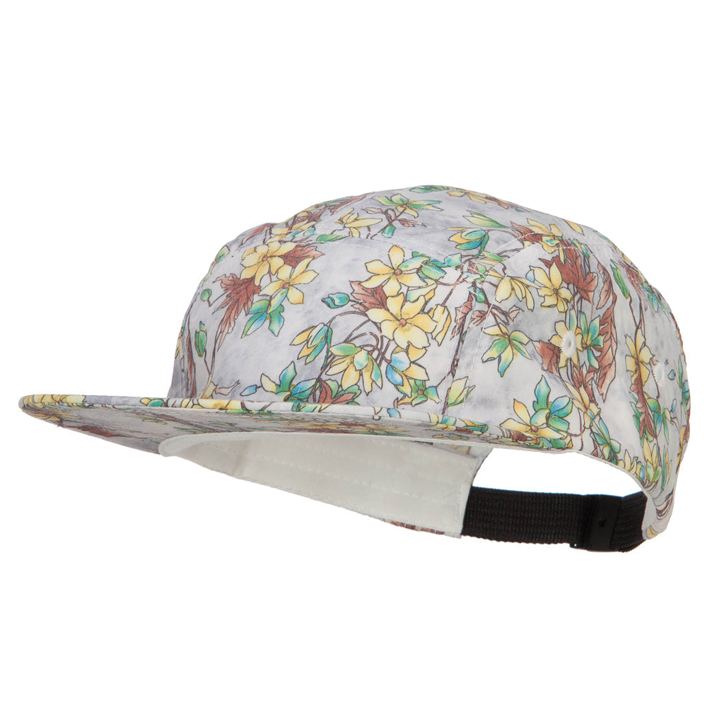 Men's Blossom Print 5 Panel Cap