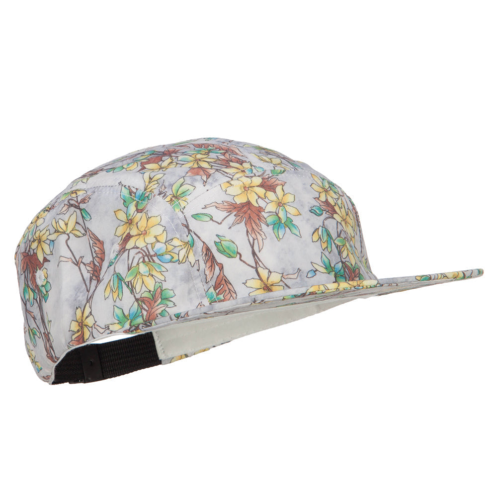 Men's Blossom Print 5 Panel Cap