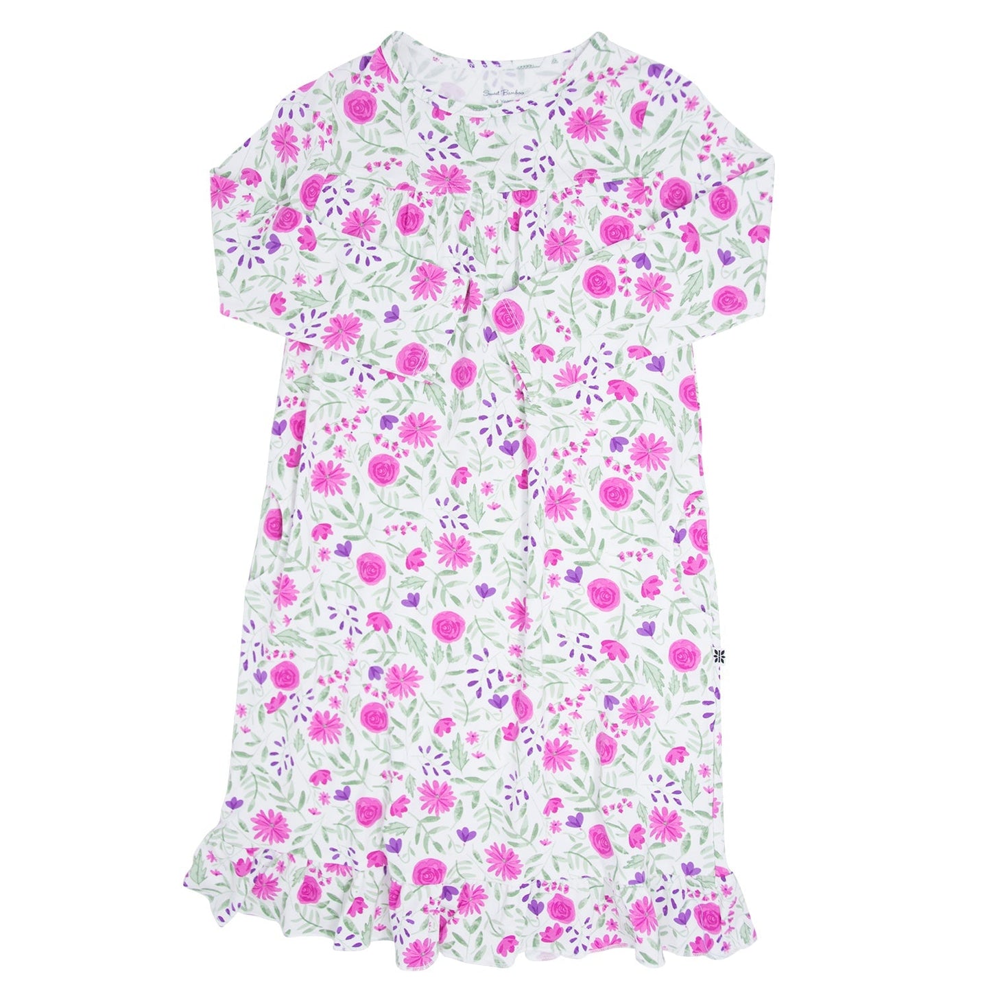 Sweet Purple Flowers Boho Dress