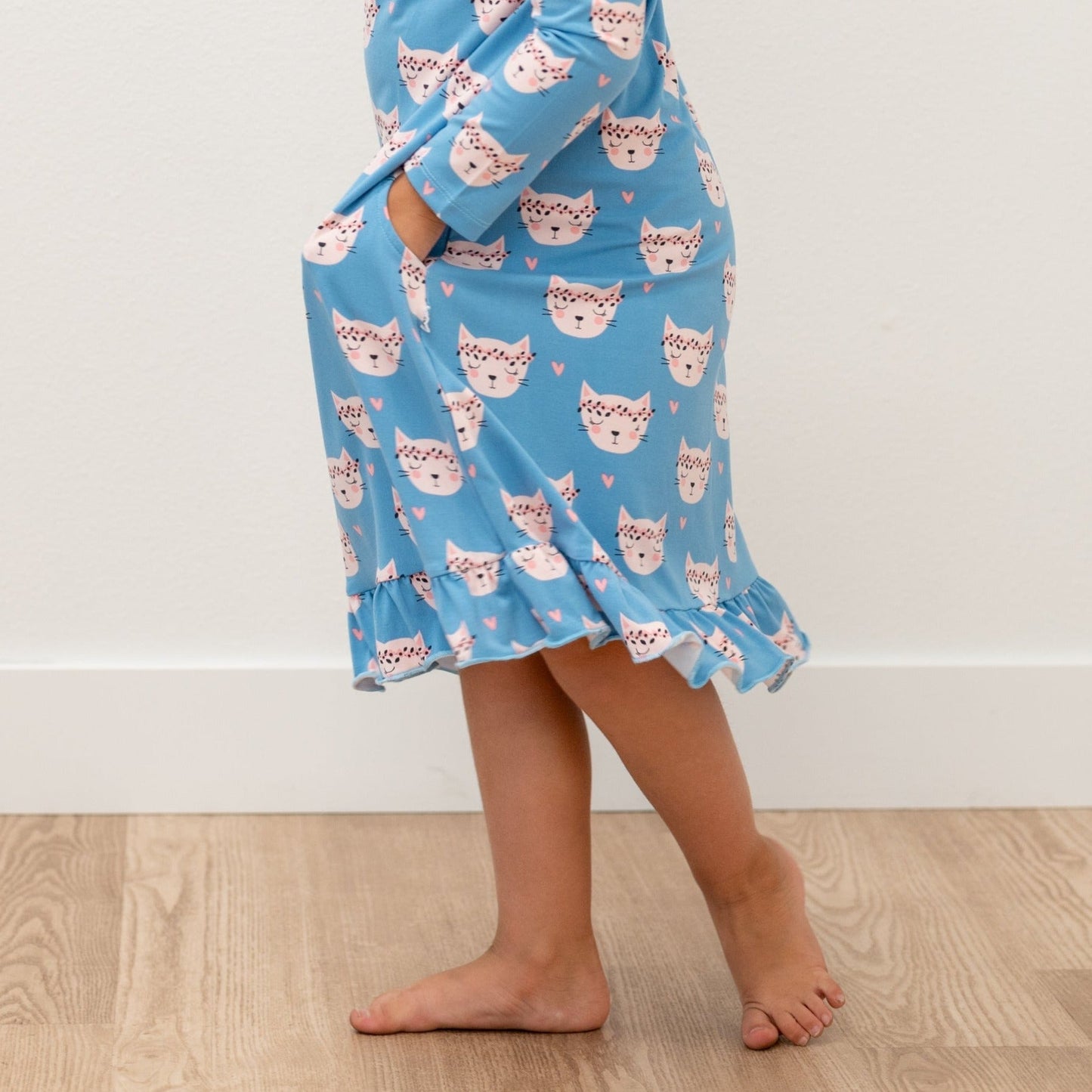 Pretty Pink Cat Boho Dress