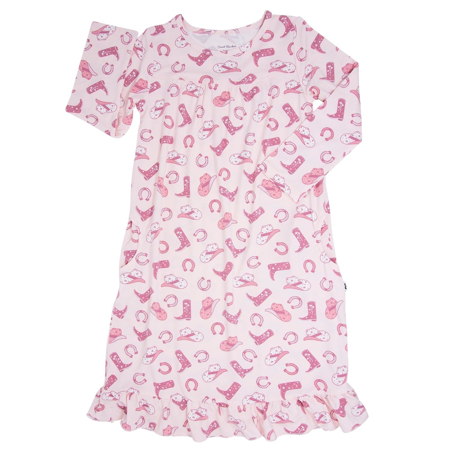 Pink Western Boots Pocket Dress