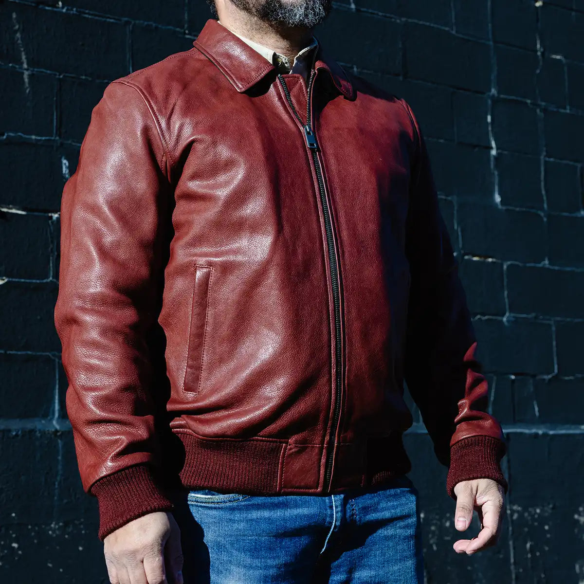Moto Bomber - Men's Leather Jacket